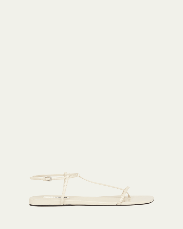 Leather T-Strap Sandals